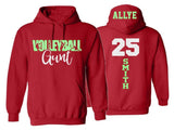 Glitter Volleyball Aunt Hoodie | Volleyball Hoodies | Volleyball Spirit Wear | Custom Volleyball Hoodie | Customize colors | Youth or Adult