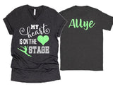 Glitter My Heart is on the Stage Dance T Shirt |  Dance Mom Shirt | Bella Canvas v neck Dance Shirt | Customize Colors