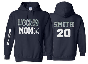 Hockey Mom Hoodie  | Field Hockey Hoodies | Hockey Spirit Wear | Customize Colors | Youth or Adult