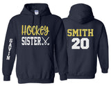 Glitter Hockey Sister Hoodie | Field Hockey Bling | Hockey Hoodies | Hockey Spirit Wear | Customize Colors