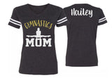Glitter Gymnastics Mom Shirt |  Gymnastics Mom Shirt | V-neck Jersey Tee | Customize Name & Colors