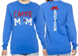 Glitter Cheer Mom Shirt | Cheer Shirt | Cheer Bling | Cheer Spirit Wear | Long Sleeve Shirt | Customize  Colors