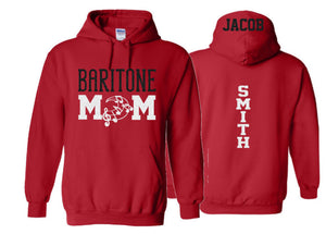 Glitter Baritone Mom Hoodie | Band Hoodie | Band Shirts | Customize with your Colors