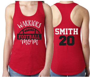 Glitter Football Mom Tank Top | Football Tank Top | Football Bling | Football Spirit Wear | Racerback Tank Top | Customize Team & Colors