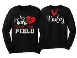 Glitter Dance Shirt | Long Sleeve Dance Shirt | My Heart is on that Field | Customize colors