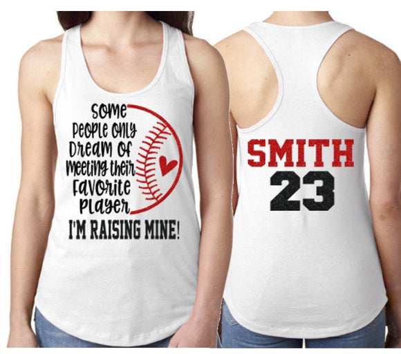 Glitter Baseball Tank | Some People Only Dream of Meeting Their Favorite Player | Baseball Tank | Customize Colors