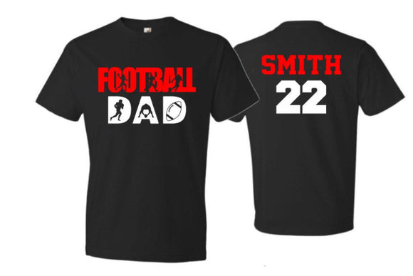 Football Dad Shirt | Short Sleeve T-shirt |Football Spirit Wear | Custom Football Shirt | Customize colors