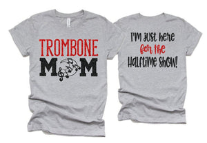 Glitter Trombone Mom T-shirt | Band Shirts | Short Sleeve Tshirt | Bella Canvas Tshirt | Customize with your Colors