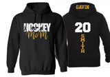 Glitter Hockey Hoodie | Hockey Mom | Hockey Hoodie | Hockey Bling | Hockey Spirit Wear | Customize  Colors