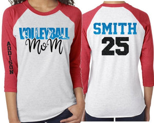 Glitter Volleyball Mom Shirt | Volleyball Shirt | Volleyball Shirts | Volleyball Mom Shirts | Cute Volleyball Tee | Customize Team & Colors