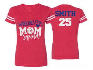 Glitter Volleyball Mom Squad Shirt | Volleyball Shirts | Volleyball Mom Shirts | Cute Volleyball Tee | Vneck Short Sleeve Shirt | Customize