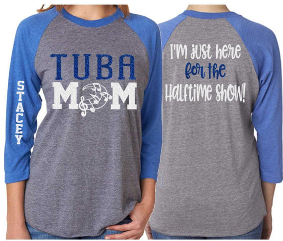 Glitter Tuba Mom shirt | Band Shirts | Band Mom Shirts | Band Bling | Band Spirit Wear | Customize with your Colors