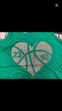 Glitter Basketball Heart Tank Top | Basketball Mom Shirts | Two Numbers | Basketball Shirts | Basketball Bling | Customize Colors