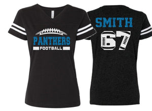 Glitter Football Mom Shirt | Football Shirt |  Football Mom Shirts  | V Neck Short Sleeve Shirt | Football Bling | Customize Football Shirt