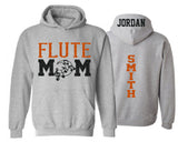Glitter Flute Mom Hoodie | Band Hoodie | Band Shirts | Customize with your Colors