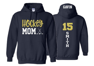 Hockey Mom Hoodie  | Ice Hockey Hoodies | Hockey Spirit Wear | Customize Colors