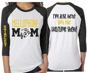Glitter Mellophone Mom shirt | Band Shirts | Band Mom Shirts | Band Bling | Band Spirit Wear | Customize with your Colors