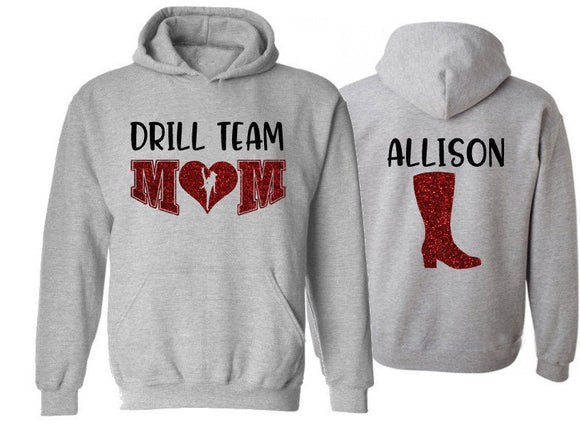 Glitter Drill Team Hoodie | Drill Team Hoodie | Hi-Stepper Mom Hoodies | Drill Team Spirit Wear | Customize Colors