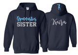 Glitter Gymnastics Sister Hoodie | Gymnastics Hoodie | Customize with your Team & Colors | Youth or Adult