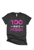 Glitter 100 Days of Adorable Shirt | Short Sleeve T-shirt | 100th Day of School | Youth or Adult