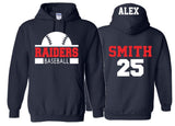 Baseball Hoodie | Customize with your Team & Colors | Adult or Youth Sizes