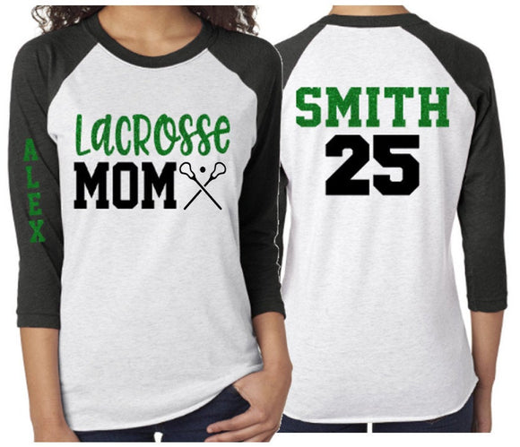 Glitter Lacrosse  Mom shirt | Lacrosse Shirts | Glitter Lacrosse Mom shirt | Lacrosse Bling | Lacrosse Spirit Wear | Customize Colors