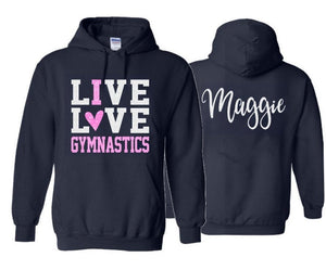 Glitter Live Love Dance Hoodie | Dance Hoodie | Dance Bling | Customize Colors | Youth or Adult