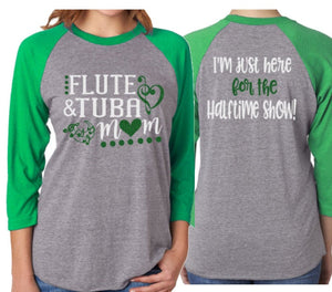 Glitter Band Mom shirt |Band Shirt | Two Instruments | Customize with your Colors