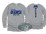 Glitter Senior Dance Mom Shirt | Long Sleeve Dance Shirt | Dance Shirt | Customize colors