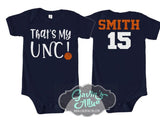 Glitter Basketball Shirts | Basketball Sister Infant Bodysuit | That's My Unc! | Bella Canvas Bodysuit